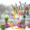 yueton 12PCS Easter Carrot Hanging Ornaments Foam Glitter Artificial Carrots
