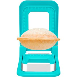 HiYZ Sandwich Cutter and Sealer - Square Stainless Steel Decruster Sandwich Maker - Peanut Butter and Jelly Crustless Sandwich Bread Pancake Maker Cookie Cutter for Kids Children Boys Girls Light Blue