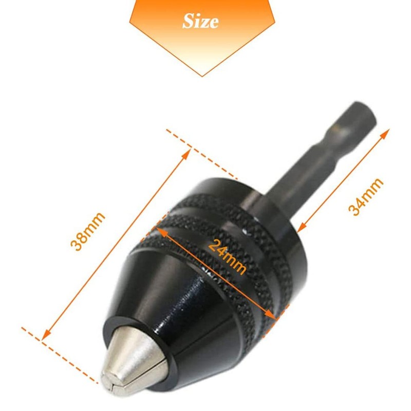 Mesee 0.3-8mm Keyless Drill Chuck, 1/4 Inch Hex Shank Quick
