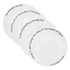 ChitChat Ware Porcelain Dinner Plates, 4Pcs White Round Dessert or