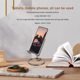 Cell Phone Stand for Desk, Metal Gold Cell Phone Stand Holder Universal Portable Alloy Steel Electroplating Tablet PC Screwdriver Phone Support Bracket