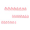 JUSTOTRY Pack of 24 White Glue-On Nails, Short, Pink Almond