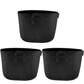 FiveSeasonStuff 15 Gallon Grow Bags Upgraded Heavy Duty Handles, 3 Pack Reusable Breathable Planters