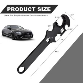 KVAEY Car Spare Tire Wrench Made of 42# Steel, Multi-Function Castle Nut Wrench Combo Spanner Removal & Installation Tool, Auto Labor-Saving Spare Tire Lug Wrench for Scissor Jack