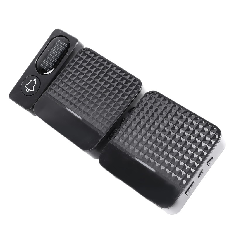 Self Powered Doorbell Black Battery Free Wireless Smart Elderly Pager