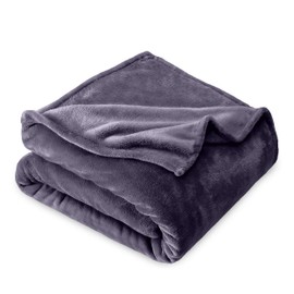Bare Home Fleece Blanket - Throw/Travel - Ultra-Soft Lightweight for Bed, Sofa, and Couch - Luxury Microplush - Cozy Warm Blanket (Throw/Travel, Dusty Purple)