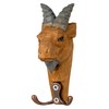 Wall Hooks, Animal Heads with 2 Hooks Each, Wooden Coat