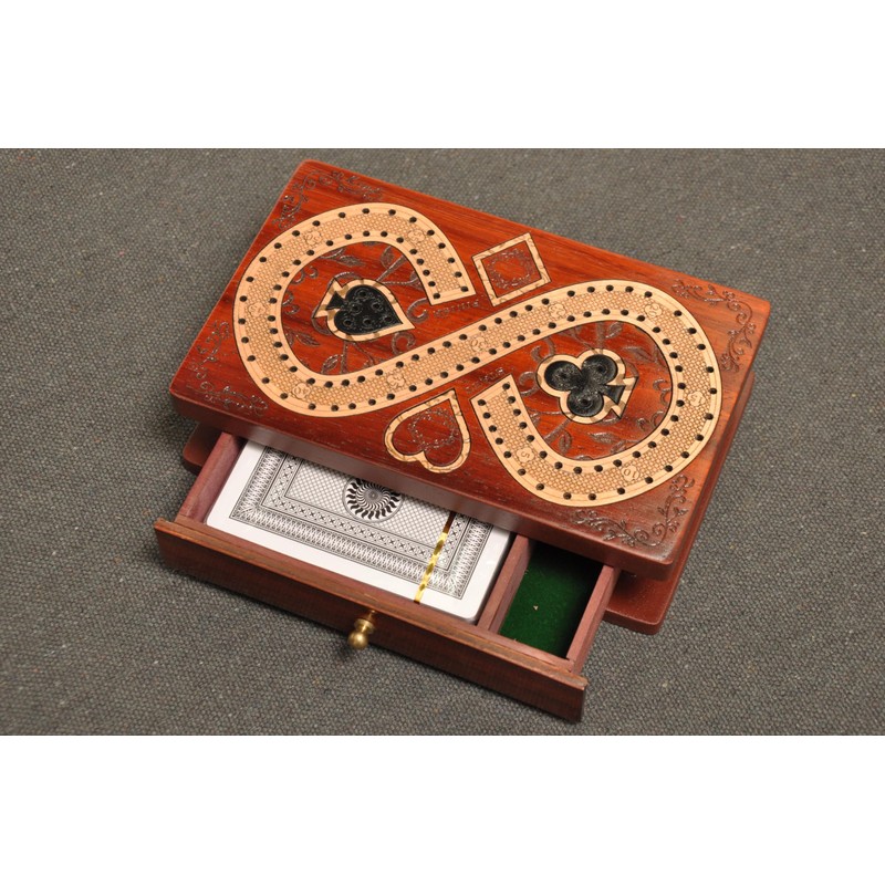 PALM ROYAL HANDICRAFTS 2 Track Cribbage Board Game Set with
