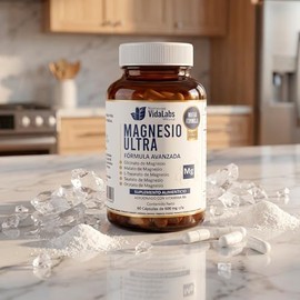 Magnesio Ultra Nutrientes VidaLabs 60 Capsulas, 5 Tipos de Magnesio y Vitamina B6 Premium