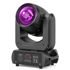 150W Moving Head Lights,18-Facet Prism Stage Beam Light Mini Compact DJ Moving Head Lights DMX Sound Activated 8 GOBO 8 Colors Spotlight for Wedding DJ Party Stage Lighting