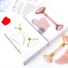 Placa de masaje facial antiarrugas Jade Stone Roller + Gua