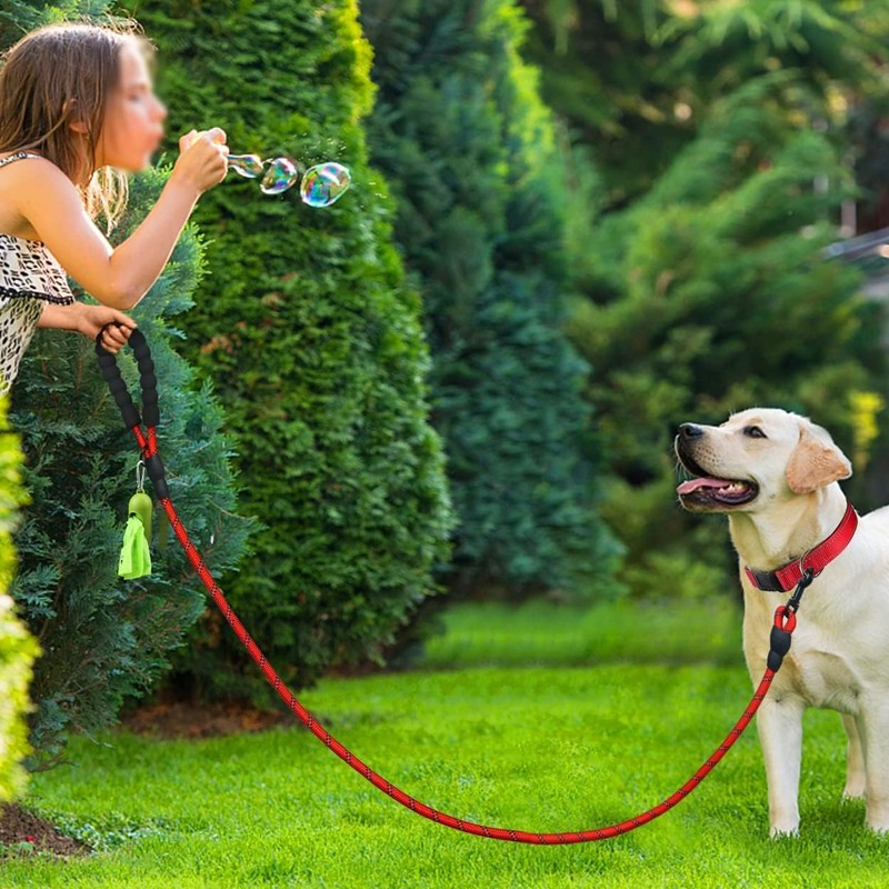 KOMUNJ Reflective Dog Collar and Leash Set Adjustable Collar Durable
