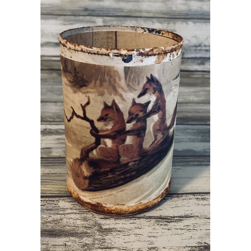 Repurposed Can for pens & pencils makeup brush holder or