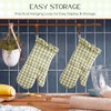 Twistover Checkered Oven Mitts 2-Pack Set, 13.5"x6.5" Cotton Mitts Plaid