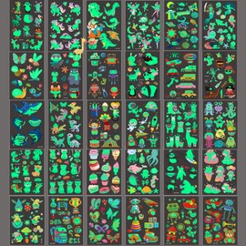 Children's Luminous Tattoo Stickers, 30 Sheets of Luminous Tattoos, 500+ Motifs Tattoo Stickers for Girls and Boys, Girls, Party Bags, Children's Birthday Party