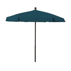 Fiberbuilt 7.5' Hex Garden Patio Umbrella 6 Rib Push Up Champagne Bronze with Teal Vinyl Coated Weave Canopy