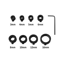 8-Piece Drill Depth Stop Collar Set, Positioner HSS Locator with Hex Key, Positioner Ring, Depth Stop Dowels 3/4/5/6/8/10/12/16 mm