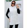MODERN BUBBLE Long Puffer Vest for Women with Hood Lightweight