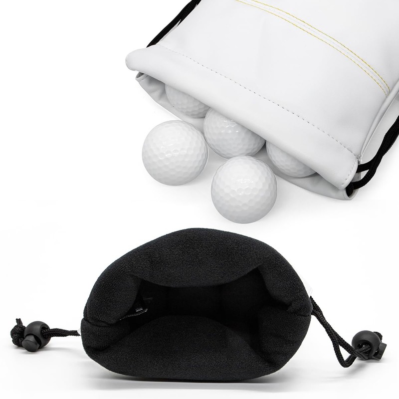 Aliennana Golf Valuables Pouch, Leather Golf Tee Pouch with Drawstring