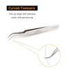 LANKIZ Eyelash Extension Tweezers Stainless Steel Straight and Curved Volume