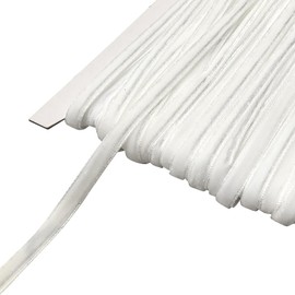 Chenkou Craft - Cinta de terciopelo blanca de 25 yardas de 1/4 pulgadas a granel (blanco, 1/4 pulgadas (6 mm)