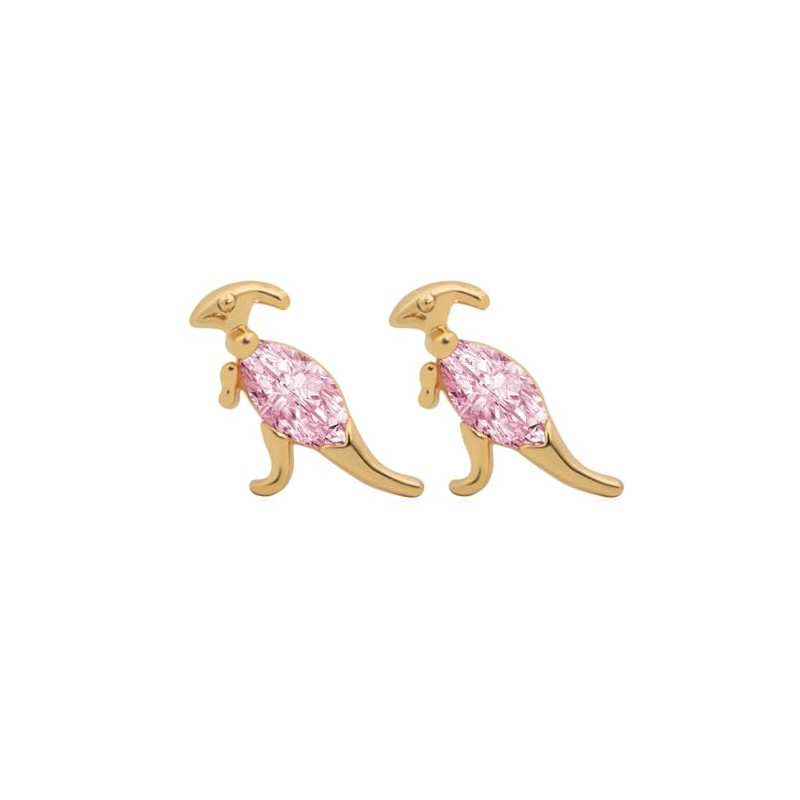 Cute Dinosaur Stud Earrings colorful Cubic Zirconia Tiny Animal Earrings