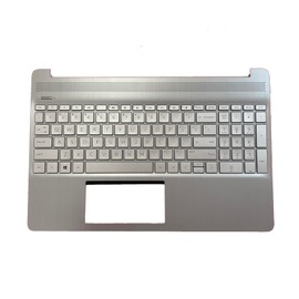 D-KXCPELE Replacement Palmrest Upper Case Top Cover with Non-Backlit Keyboard for HP Pavilion15T-DY 15Z-EF 15-DY 15-EF 15S-EQ 15S-FQ 15S-FR Laptop Assembly Part M17184-001 L63578-001 Sliver