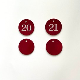 Aluminium Number Tags 35 mm Round ID Tags with Key Ring for Restaurant Hotel Dorm Keys House Lockers