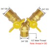 Brass 3 Way Shut Off Valve 5/8" Hose Barb Fitting