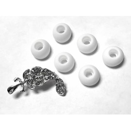 6pcs Large White Replacement Ear Gels Eartips Compatible with Monster Tour Powerbeats urBeats HeartBeats DiddyBeats In-Ear Earphones