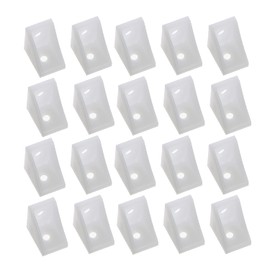 MroMax 50PCS Plastic Corner Braces White L Bracket Shelf Closet Furniture Angle Bracket 0.79" x 0.79" x 0.59" (LxWxH) for Home Drawers Windows Cabinet