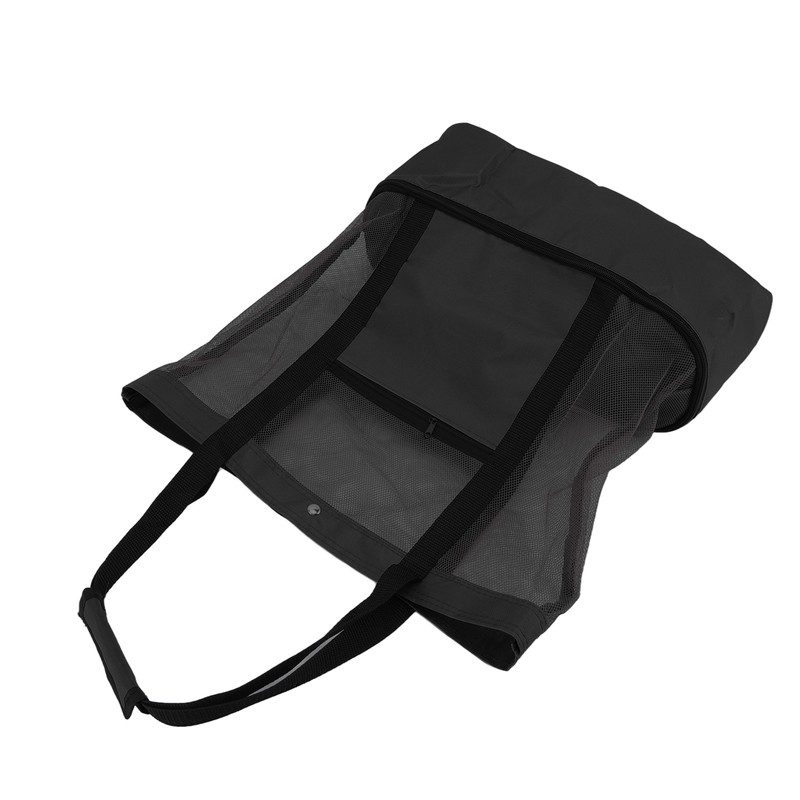 Mesh Beach Bag Multifunction Mesh Design Top Zipper Keep Freshness