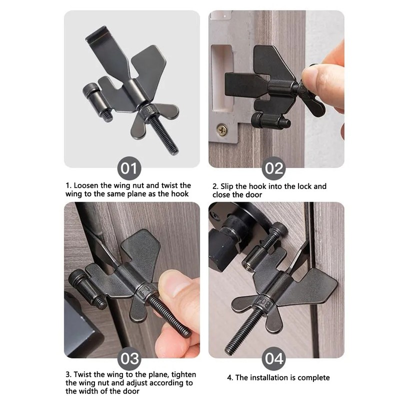 2Pcs Portable Lock Heavy Duty Adjustable Security Device for Travel