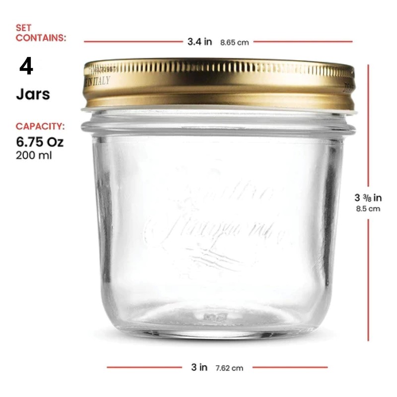 Bormioli Rocco Quattro Stagioni set of 4 Clear Airtight Mason