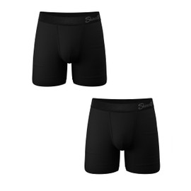 Shinesty Hammock Support Mens Underwear with Pouch | Boxer Briefs for Men Flyless | US Medium 2 Pack Black