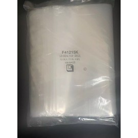 LK 100 Count - 15"L x 12"W Resealable Zipper Seal Top Bag 4mil Clear Poly Zip Lock