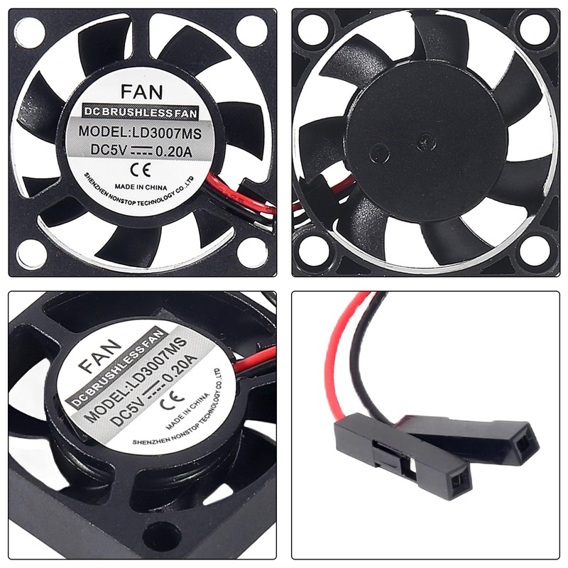 XIITIA 6pcs 3007/30x30x7mm 5V 3.3V DC Quiet Fan for Raspberry