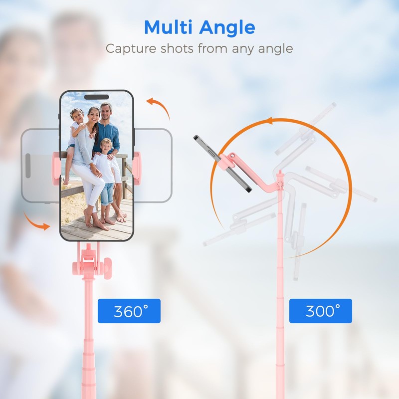 Selfie Stick Travel Tripod for Cell Phone with Remote Control
