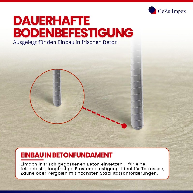 U Post Support with Stone Pin Pin 200mm 71mm