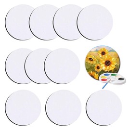 Hayaww 10 pcs 10 cm Leinwand-Set zum Bemalen Leinwand zum Bemalen Set Painting Canvas Panel Magnetische Baumwoll-Leinwände Magnetische Leinwandtafeln für Acryl Öl Aquarell Malerei Kühlschrank DIY (A)