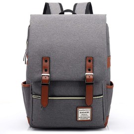 HASAGEI Vintage Unisex Casual School Bag Travel Laptop Backpack Rucksack Daypack Tablet Bags (Grey)
