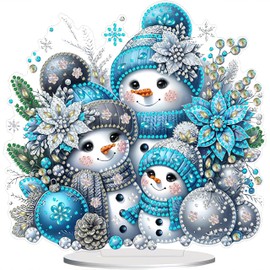 PWCTNT Diamond Painting Christmas, Table Decoration, Christmas, DIY Snowman Craft Set, Diamond Painting, Christmas, Winter, Standing Ornaments, 5D Christmas Decoration, Craft Set Christmas for Home