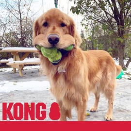 Kong Air Squeaker Tennis Balls for Dogs - Medium Size - Two Packs of 3