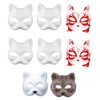 Okdance Therian Mask 8 Pcs DIY Blank Half Cat Mask