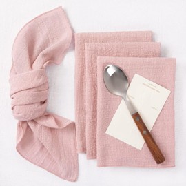 Pink Napkins Cloth, 6Pack Cotton Napkins Pink 42 x 42 CM, Cloth Napkins Set of 6, Table Napkin Cloth for Christmas/Dinners/Weddings/Bar