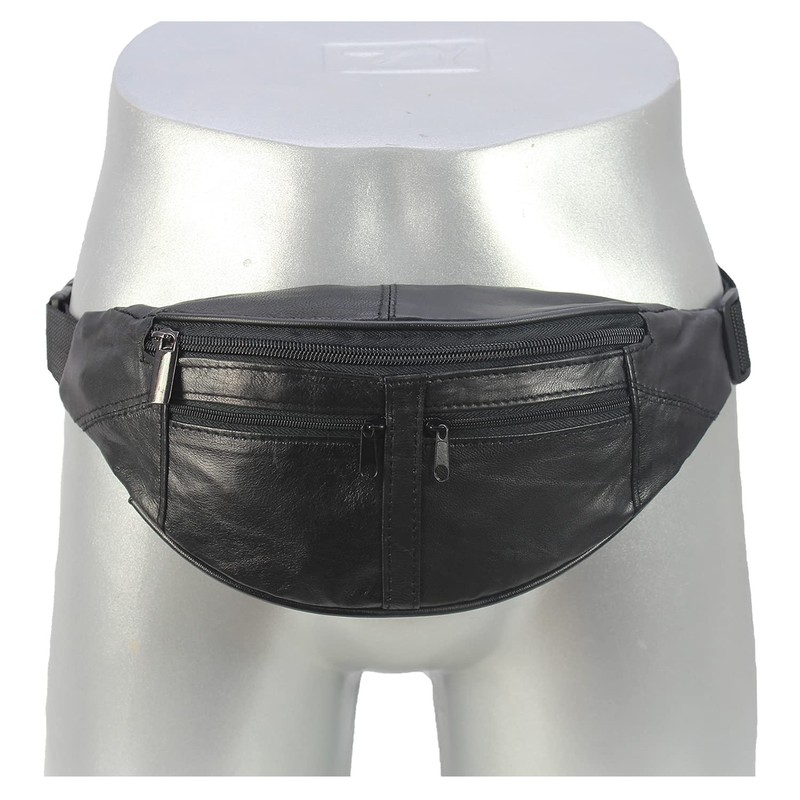 Belt Bag Bum Bag Hip Bag Black Genuine Leather Shoulder