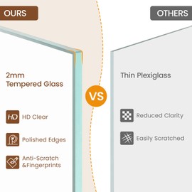 Natural Walnut 12x12 Picture Frames Mat to 8x8 Picture Display,Original Wood Handcrafted Poster Frame,Wooden Frame 12x12 with Tempered Glass Graduation Family Wedding Certificate Photo Wall Mounted