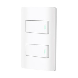 Volteck PA-APDO1-ELB, Placa armada blanca 1 interruptor sencillo y 1 de 3 vías línea Lisbo