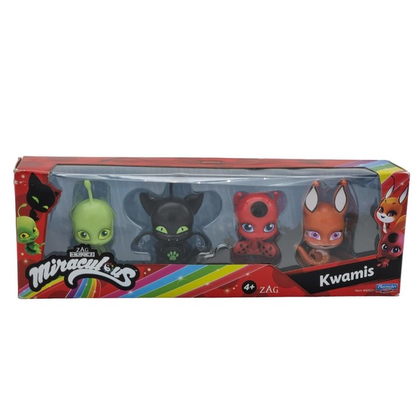 Miraculous Bandai Ladybug And Cat Noir Kwami Surprise 4 Pack | 4 Kwami Figurines Inside | Mystery Kwami Toys Collect Them All Kwami Figures With Jewels For Play And Display
