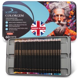 SCHNAUD Colorgem Colouring Pencils for Adults - 60 Colours Artist Colouring Pencils Set, Highly Pigmented & Shatterproof